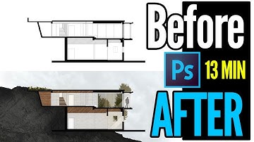 Architecture Section Rendering - Photoshop Tutorial