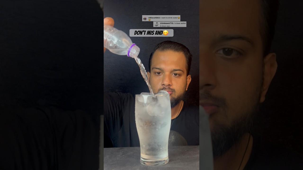 COLD ICED🧊 WATER💦 Who&rsquo;s Craving😋? #satisfying #sleep #asmr #shorts