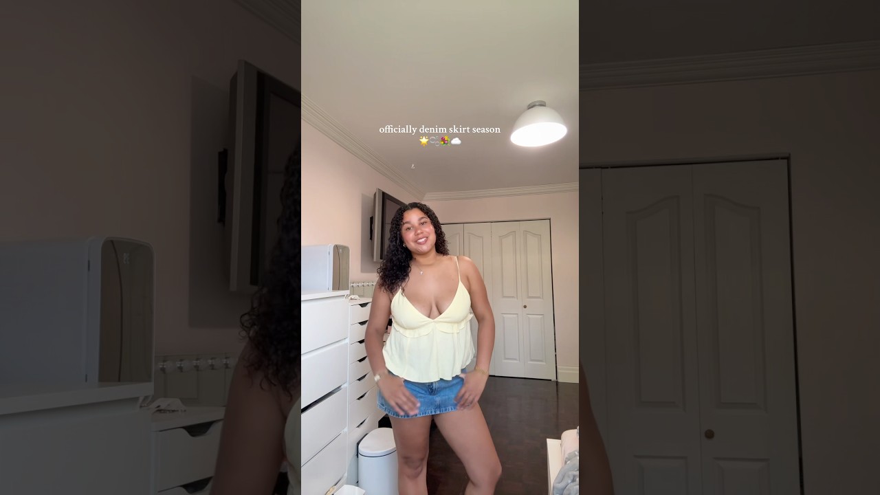 officially found the most perfect denim skirt l top Garage Clothing & skirt Aritzia