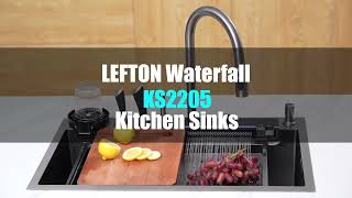 Explore the Beauty of Lefton Waterfall Workstation Kitchen Sink Set-KS2205