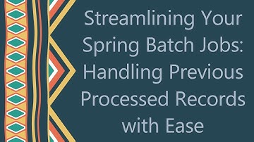 Streamlining Your Spring Batch Jobs: Handling Previous Processed Records with Ease
