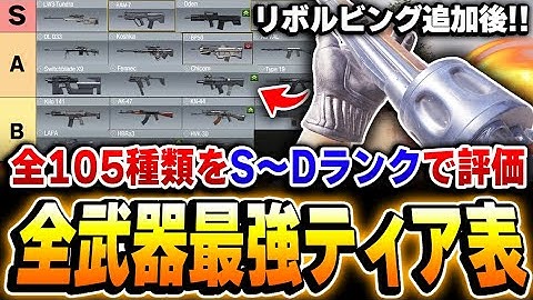 【最新版】リボルビング追加後！全105種類の全メイン武器を‘‘S～Dランク‘‘で誰でも理解できるように徹底解説！！【CODモバイル】