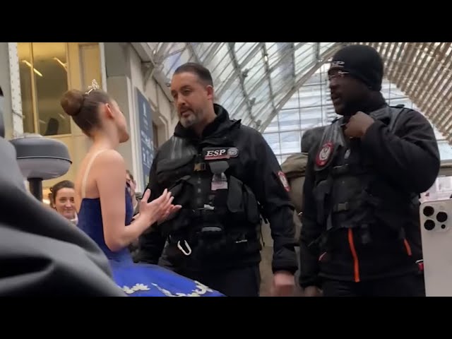 ARRESTED in the train station because this BALLERINA was dancing ?! 👮‍♂️🚔 class=