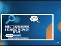 Domain & Keyword Research Basics in Telugu | Digital Marketing for Beginners