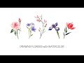 EASY FLOWER DRAWINGS with WATERCOLOR