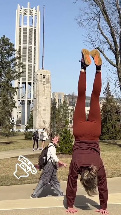 Handstand at Indiana University — with Skateboarders & Bell Chimes!