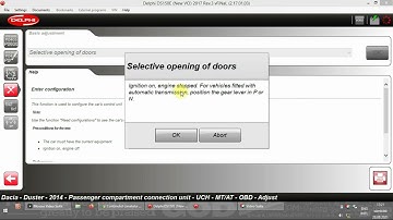 Delphi Ds150 - Dacia Duster -UCH - Selective opening of doors setup