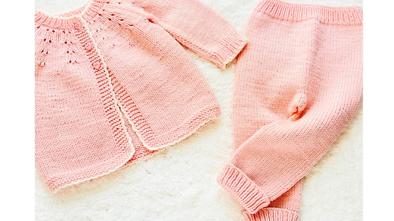 Easy knit pants for 12-18 months to match knit cardigan sweater for ...