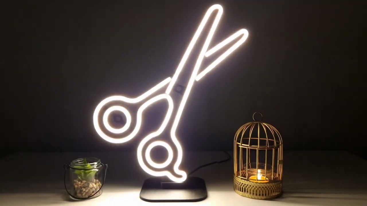 Scissors Decor LED Neon Sign #scissors #hairstyle #barbershop #hairstylist #hair