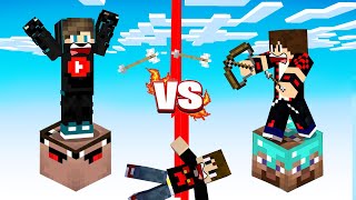 ماين كرافت : حرب بلوكات الاعبين ولكن اللاعب النوب ضد اللاعب المحترف !!؟ 🔥😱