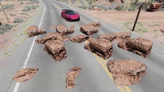What Happens If Rocks Hit your Car? (Cars vs Rocks) #2 - BeamNG.drive I Ayieeeks Gaming