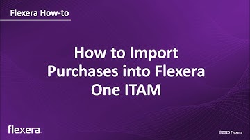 How to Import Purchases into Flexera One ITAM