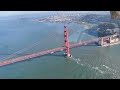 Flight over golden gate bridge in san francisco