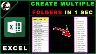 Create Multiple Folders From Excel Data | Excel Tutorial