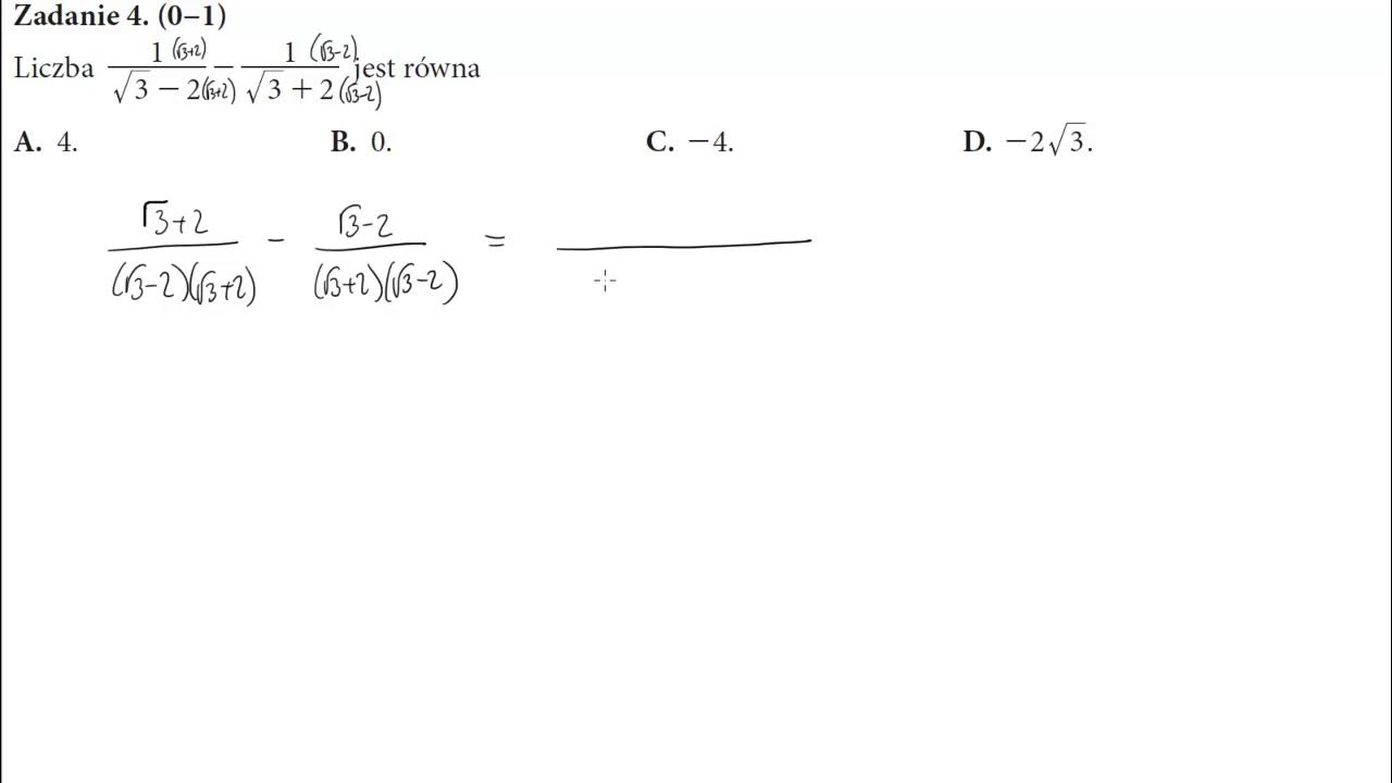 Równość (22 √−a)2=17−122 √ Jest Prawdziwa Dla 4 Liczba 13√−2−13√+2 jest równa - YouTube