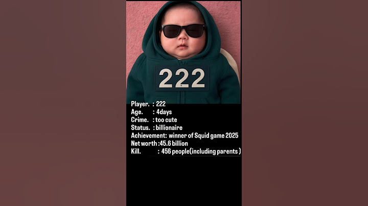 Billionaire Baby of Player 222 in Squid Game 3 || Winner of Squid Game #squidgameseason3 #player222