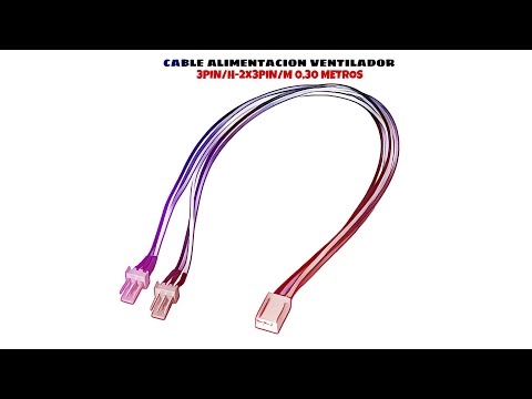 Video de Cable Ventilador alimentacion 3PIN/H - 2x3PIN/M 0.25 M Negro