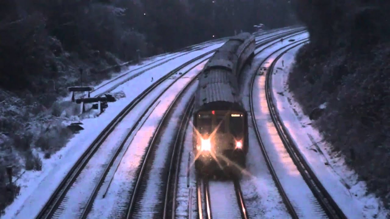 Class 377s And 319s In The Snow At Haywards Heath Wickham Lane Bridge