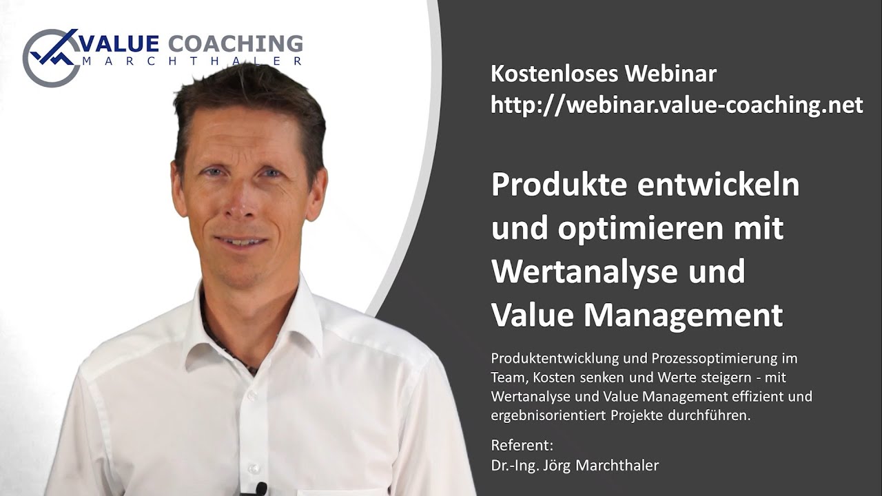 Vorschaubild: Kostenloses Webinar Wertanalyse / Value Management