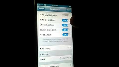 How to disable auto correct on ipod touch