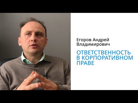 Егоров А.В. Об ответственности в корпоративном праве