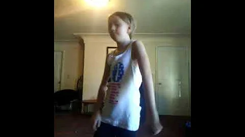My cheerleading dance with my new pom poms