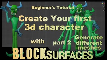 Create your first 3d character with Blocksurfaces blender addon, Begniner