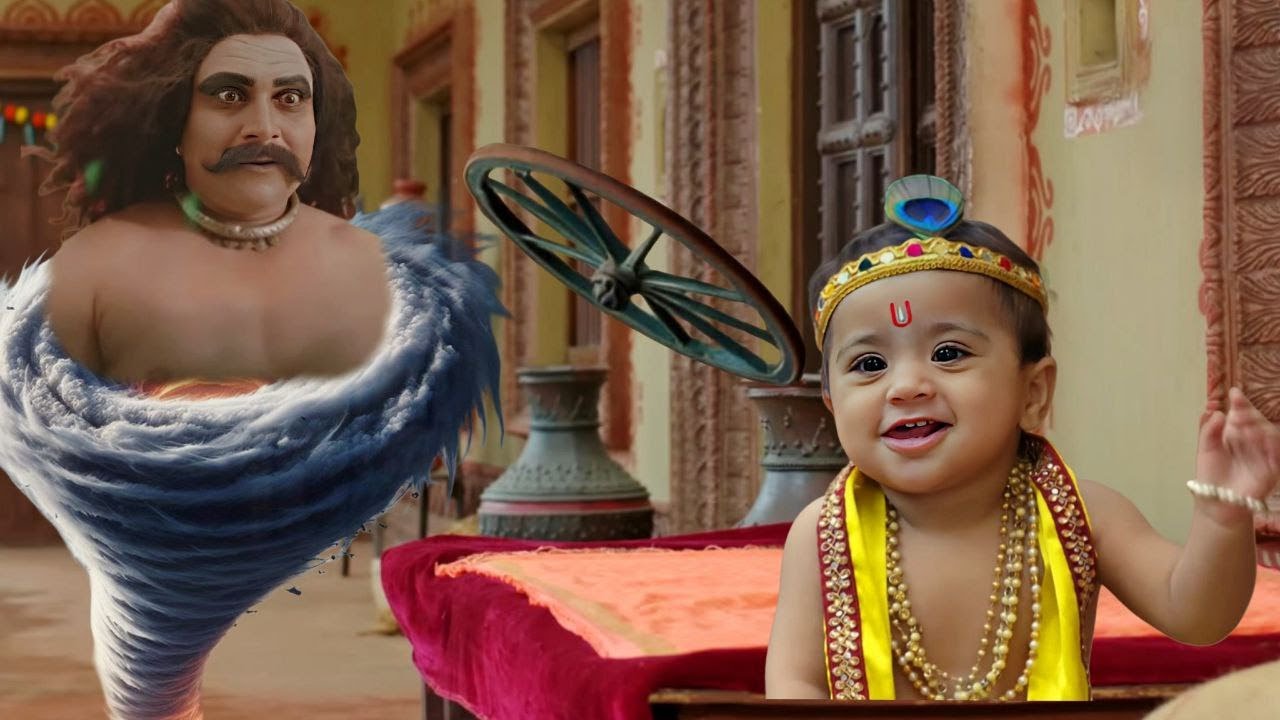 त्रिणावर्त ने घुमाया रथ का चक्र निशाने पर बाल गोपाल || Yashomati Maiyaa Ke Nandlala ||