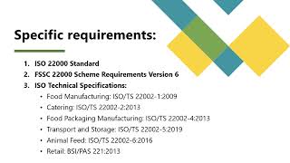 FSSC 22000 Certification Requirements