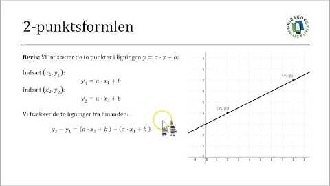 Lineære funktioner - To-punktsformlen (algebraisk bevis)