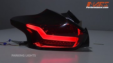 Mars Performance 3D Stripe Bar Full LED Sequential Indicator Tail lights for Ford Focus LZ Hatch