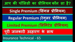 Types of Premium in Life Insurance Policy | Single Premium | Limited Premium | Regular Premium