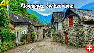Moghegno, Switzerland walking tour 4K - A unique charming Swiss village in Maggia valley