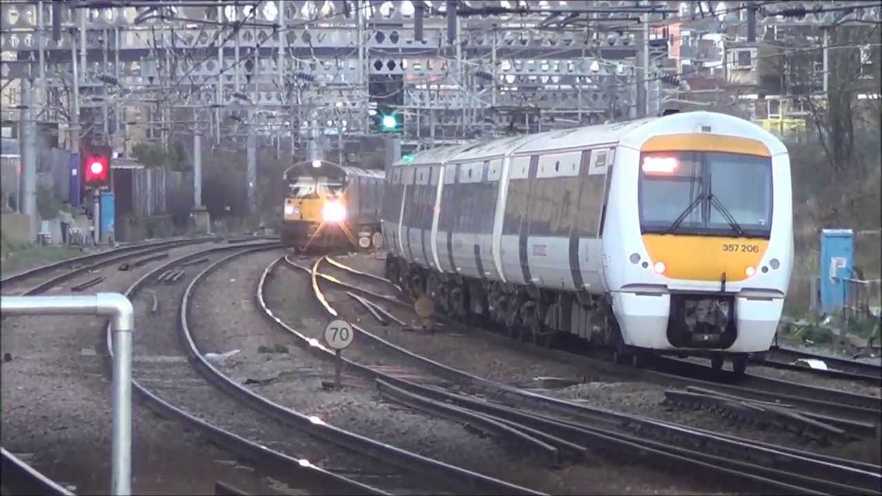Trains at Stratford 18/1/14