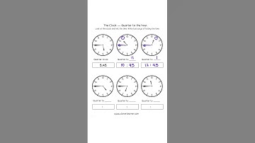Quarter to the Next Hour | Clock Telling Time ✅💯 #maths #tellingtime #clock #mathshorts