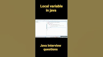Local variables in Java || Java interview questions