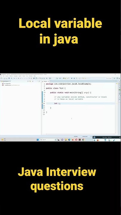 Local variables in Java || Java interview questions - YouTube
