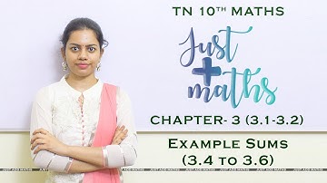 TN 10th Maths | Chapter 3 | Algebra | Section 3.1-3.2 | Example Sums | Part 2 | By Aarthy