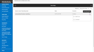 Where to find Live Session Recordings inside Blackboard Collaborate