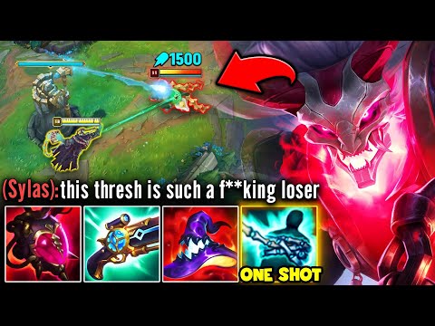 THRESH BUT IM MID LANE AND MAKE THE ENEMY SYLAS RAGE (1000 AP THRESH HOOKS)