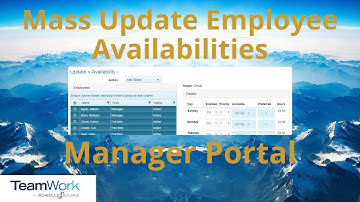 TeamWork 5 Manager Tutorial: How to Mass Update Employee Availability