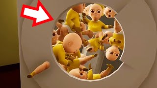 картинка: 20 ЛЫСЫХ В МЕГА СТИРАЛКЕ ?! ИГРА The Baby In Yellow