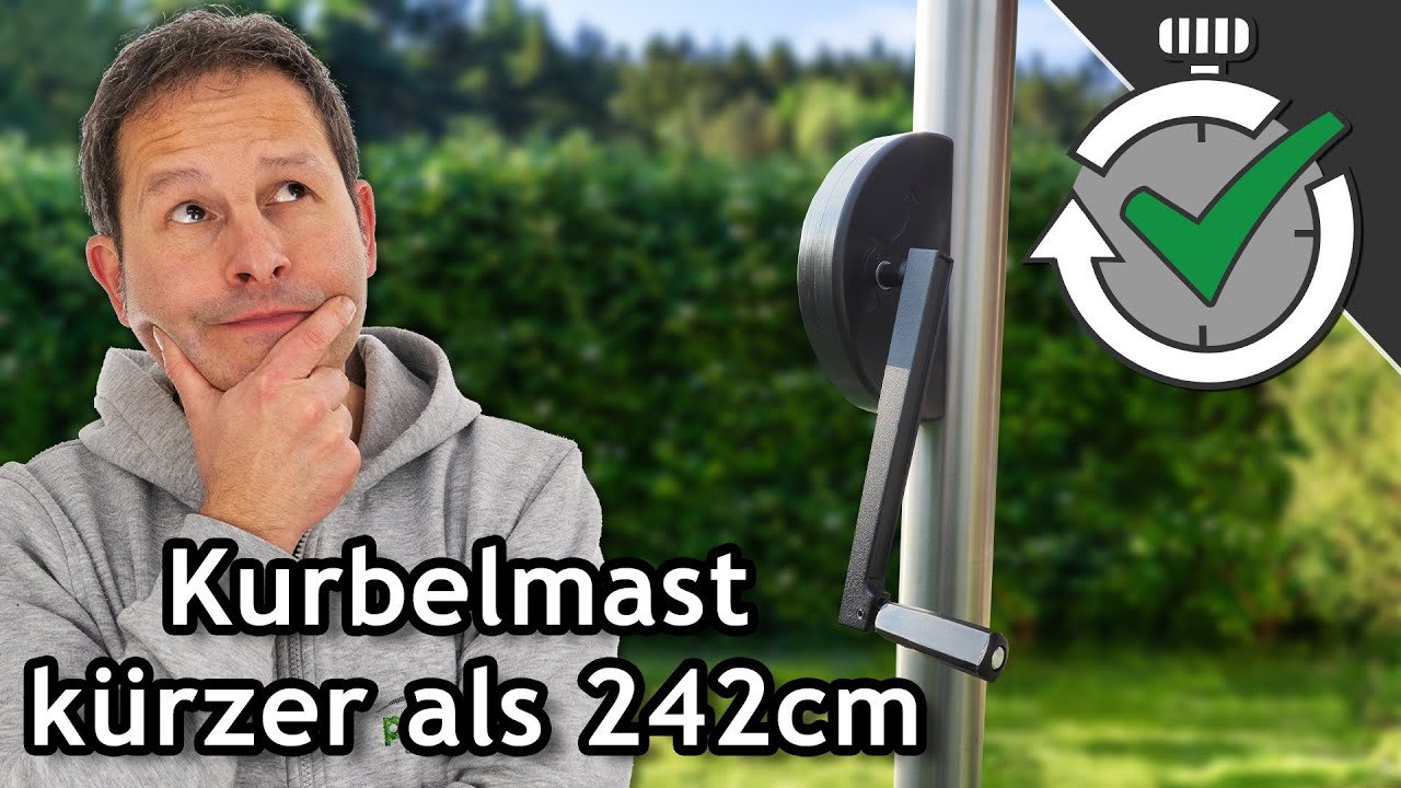 SHADE Inox: Kurbelmast kürzer als 242cm möglich? | Quick Tips ☀️ Pina