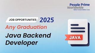 IT Job Openings : Java Backend Developer | People Prime Jobs