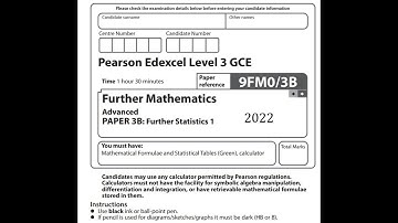 Further Statistics 1 (FS1) 2022 Pearson Edexcel A level further maths