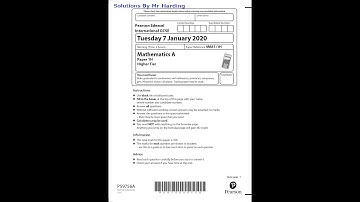 Edexcel - iGCSE - Mathematics A - January 2020 Paper 1H - Solutions By Mr Harding