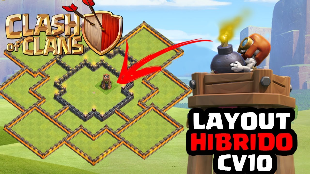🔴MELHOR E MAIS NOVO LAYOUT CV10 TORRE DE BOMBAS [TH10 BOMB TOWER] CLASH ...
