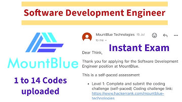 MountBlue Coding Answers 🥳🥰|Live Assessment| Instant Exam | SDE |Free Answers| coding