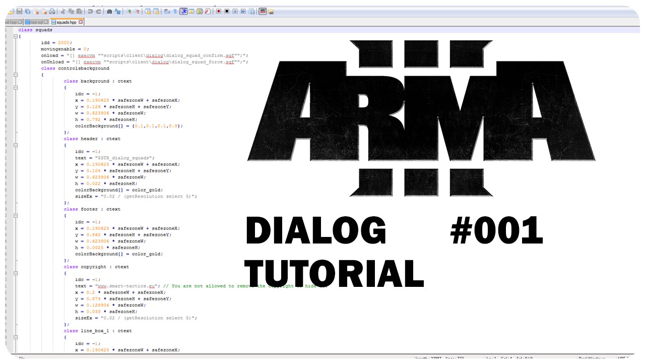 ArmA 3 Dialog Tutorial #001 - Unser erster Button - YouTube