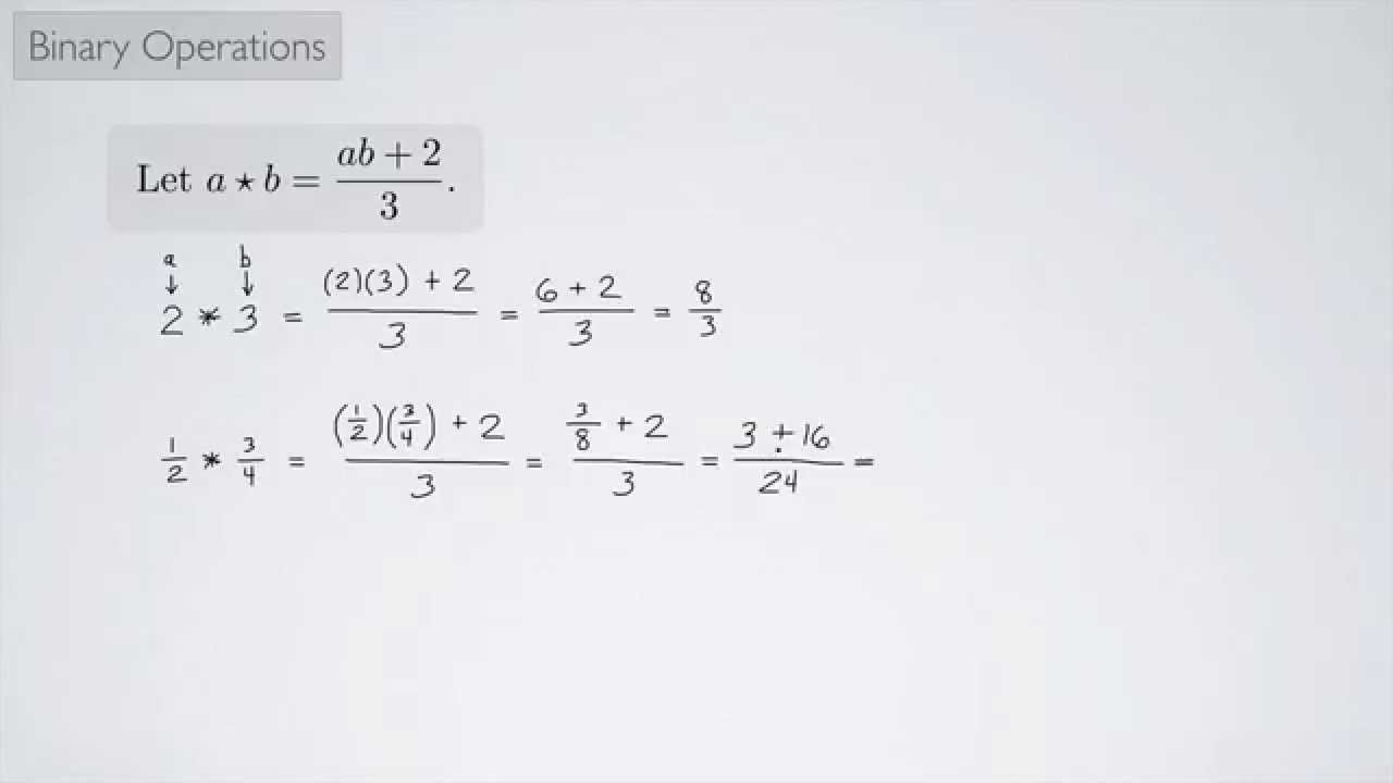 (Precalculus) Binary Operations